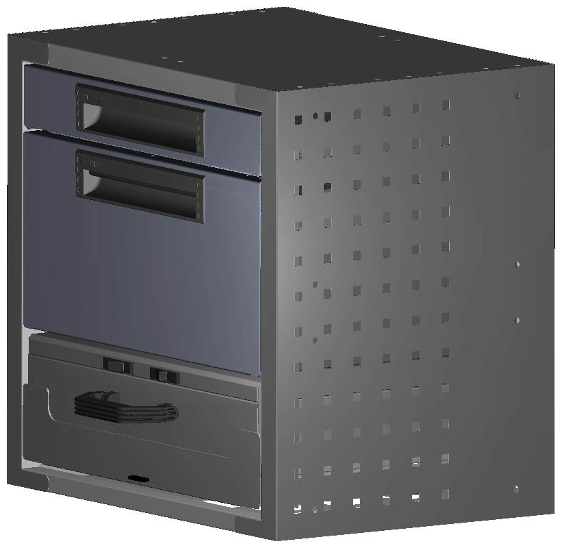 ALU SCHUBKASTEN 507X483X360 MIT 1 TABLAR INKL. 1 KOFFER 10036 + 1 SCHUBL.H66 + 1 SCHUBL.H200