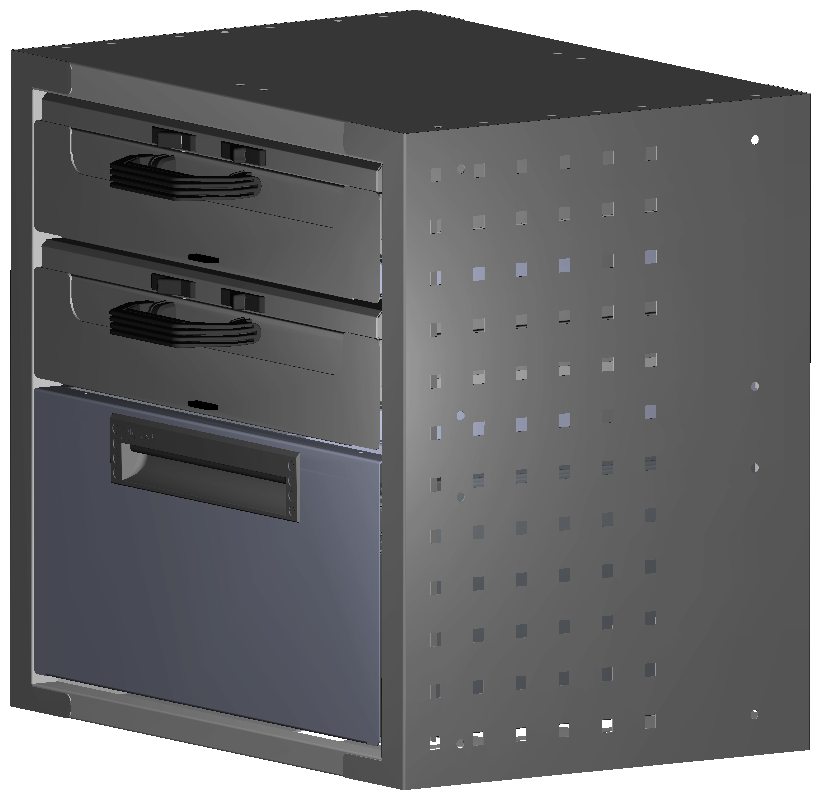 SCHUBKASTEN 507X483X360 MIT 2 TABLAREN INKL. 2 KOFFER 6623 + 1 SCHUBL.H200