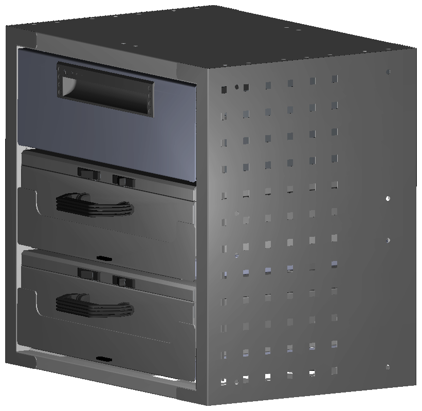 SCHUBKASTEN 507X483X360 MIT 2 TABLAREN INKL. 2 KOFFER 10048 + 1 SCHUBL.H130
