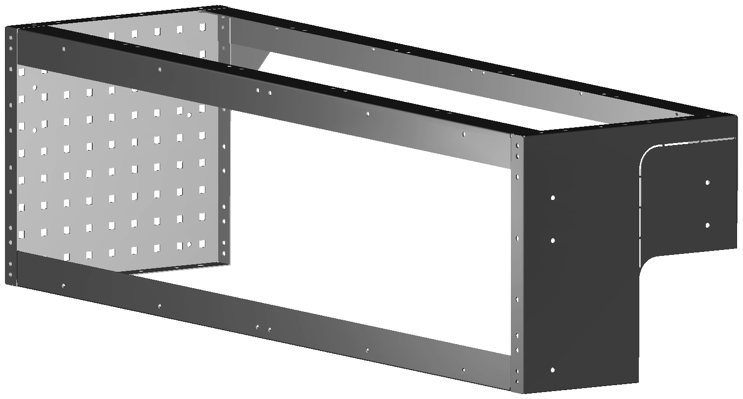 RADKASTENVERKLEIDUNG OFFEN FXR VW CADDY RECHTS 1268X362X360