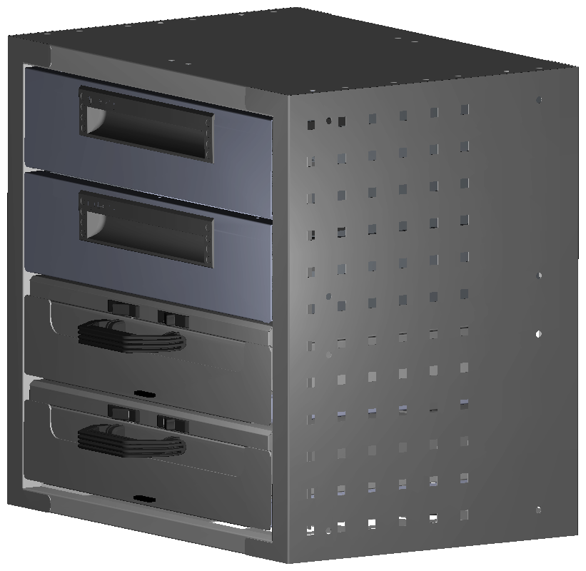 SCHUBKASTEN 507X483X360 MIT 2 TABLAREN INKL. 2 KOFFER 6623 + 2 SCHUBL.H100