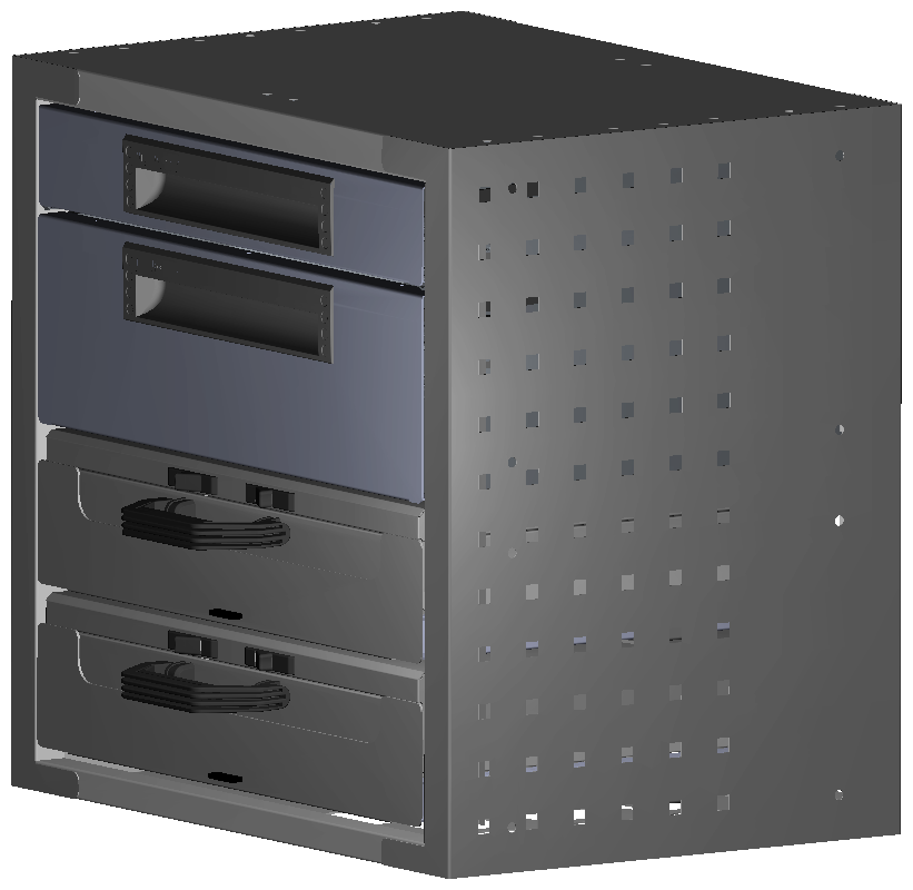 SCHUBKASTEN 507X483X360 MIT 2 TABLAREN INKL. 2 KOFFER 6623 + 1 SCHUBL.H66 + 1 SCHUBL.H130