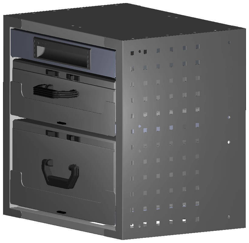 SCHUBKASTEN 507X483X360 MIT 2 TABLAREN INKL. 1 KOFFER 10048 + 1 KOFFER 17300 + 1 SCHUBL.H66