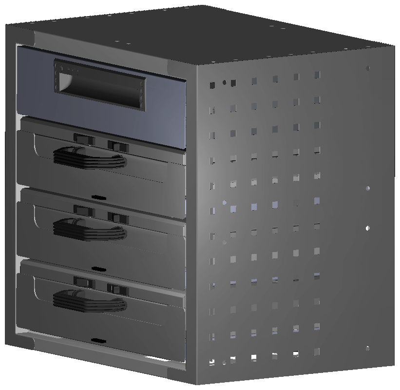SCHUBKASTEN 507X483X360 MIT 3 TABLAREN INKL. 3 KOFFER 6623 + 1 SCHUBL.H100