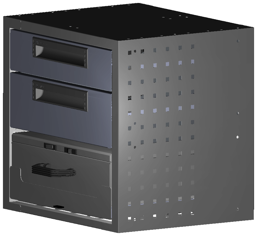 ALU SCHUBKASTEN 507X483X410 MIT 1 TABLAR INKL. 1 KOFFER 1300 1 SCHUBL.H100 + 1 SCHUBL.H130