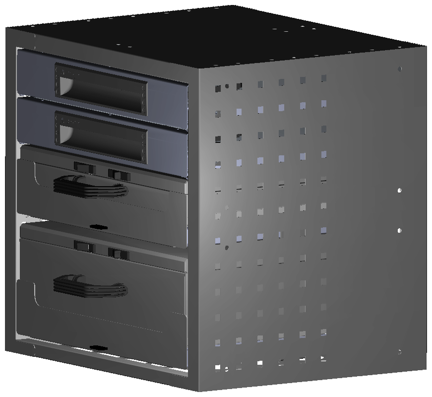 SCHUBKASTEN 507X483X410 MIT 2 TABLAREN INKL. 1 KOFFER 6623 + 1 KOFFER 13000 + 2 SCHUBL.H66