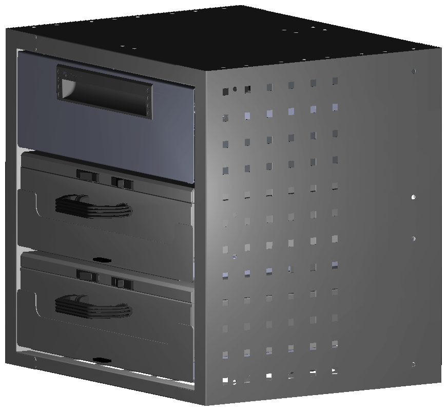 SCHUBKASTEN 507X483X410 MIT 2 TABLAREN INKL. 2 KOFFER 10048 + 1 SCHUBL.H130