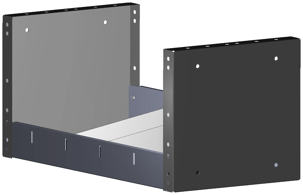REGAL 507X241X260 MIT 2 TRENNWXNDEN + ANTIRUTSCHMATTE