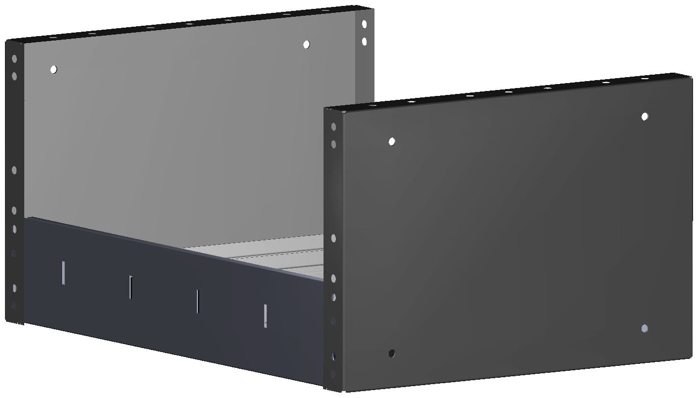 REGAL 507X241X360 MIT 2 TRENNWXNDEN + ANTIRUTSCHMATTE