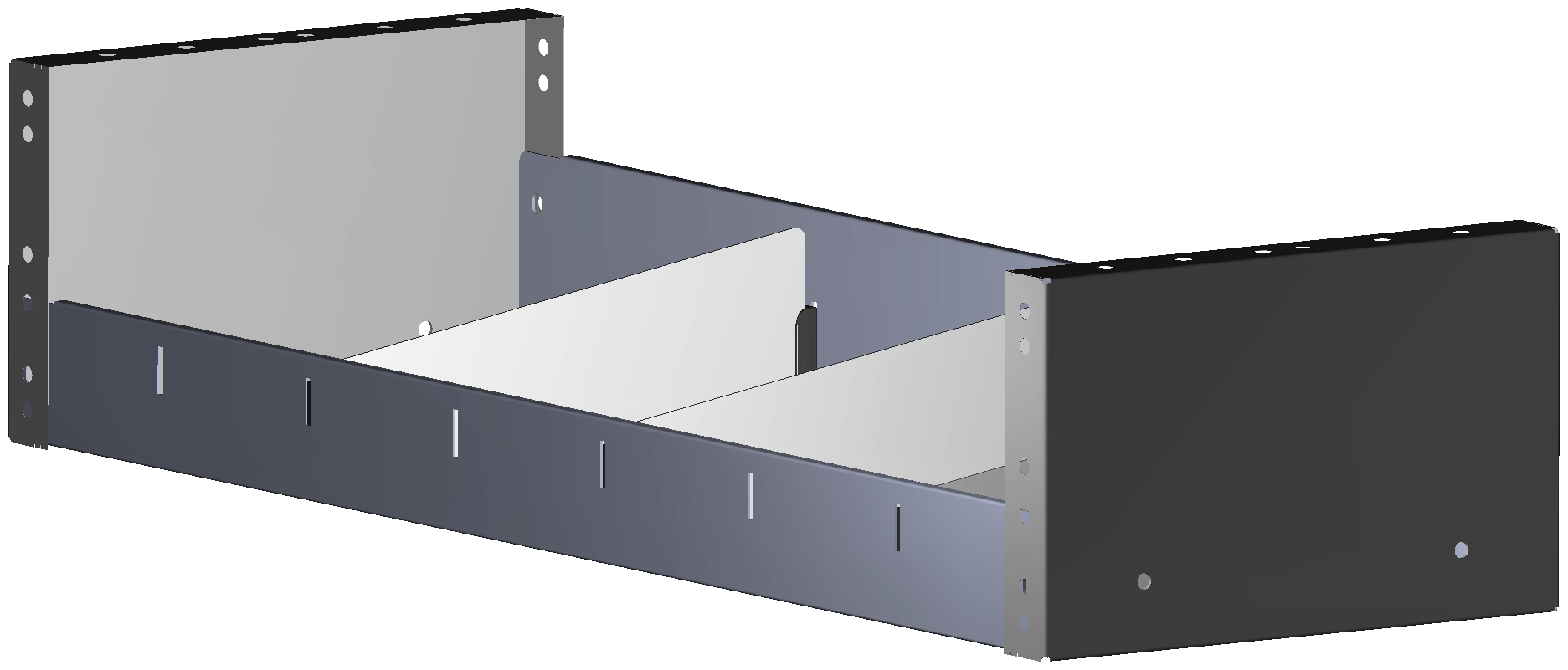 REGAL 760X161X260 MIT 3 TRENNWXNDEN + ANTIRUTSCHMATTE