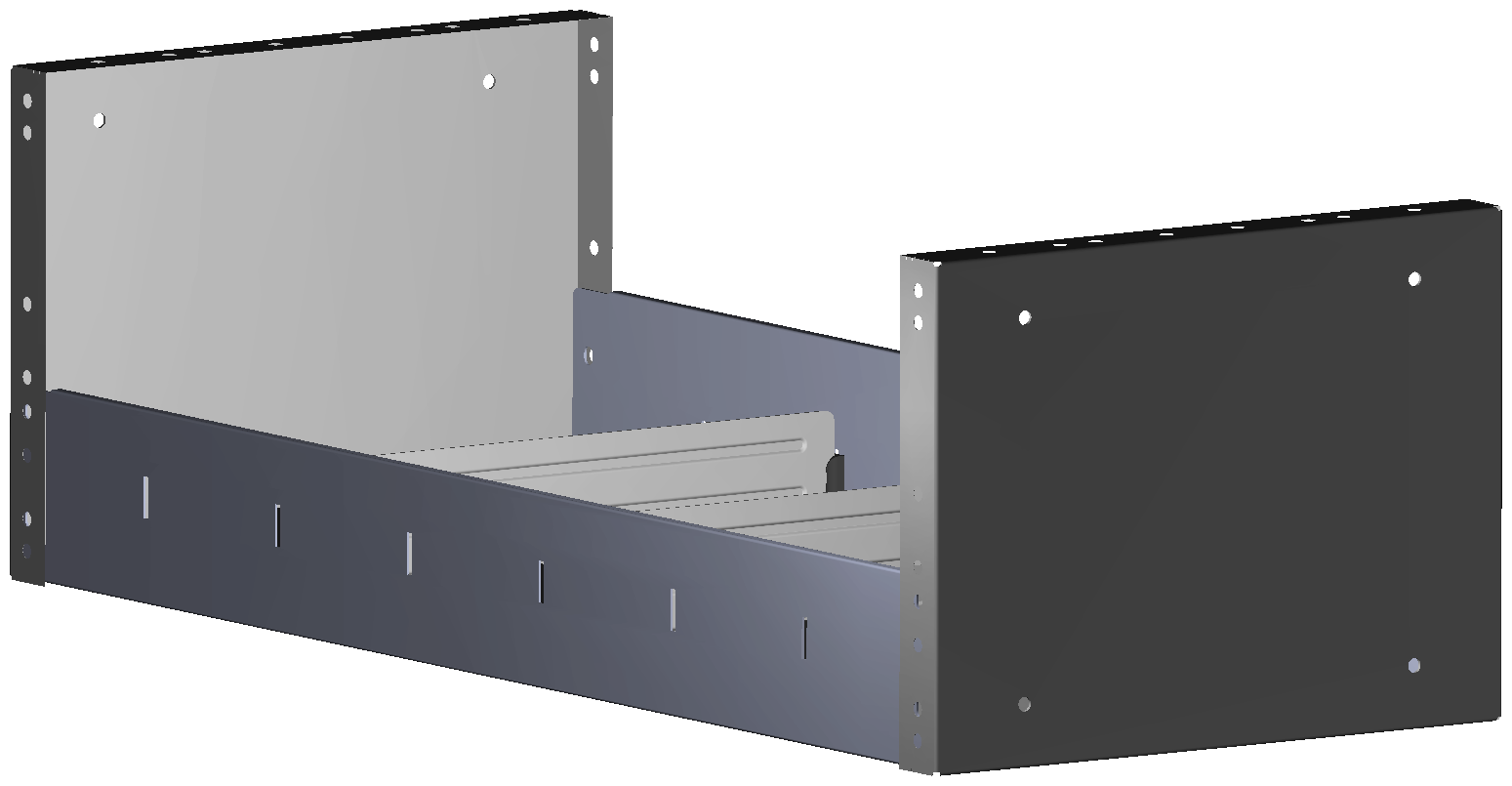REGAL 760X241X320 MIT 3 TRENNWXNDEN + ANTIRUTSCHMATTE