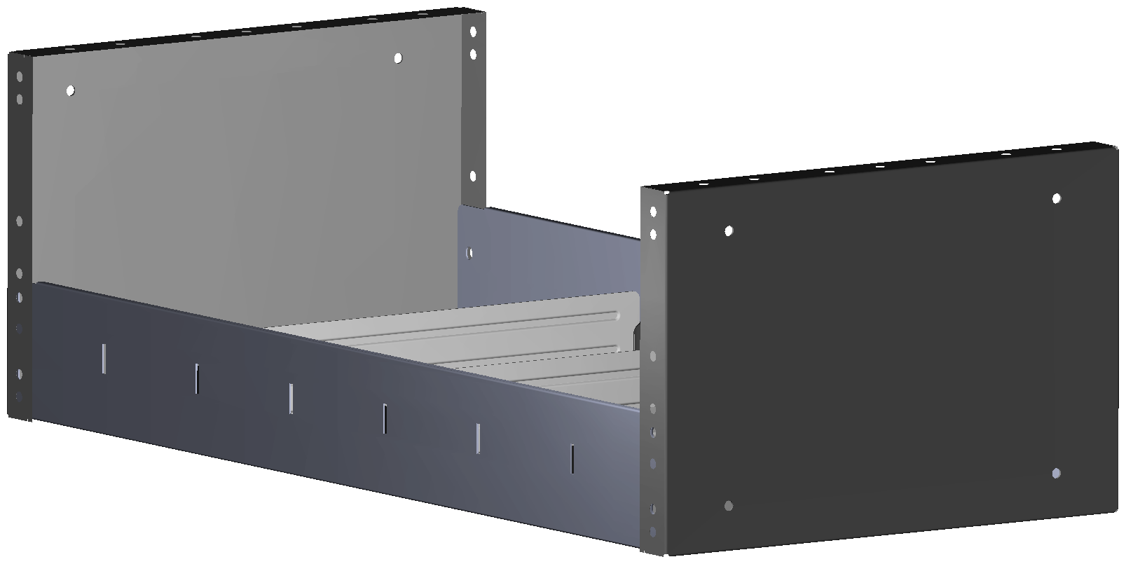 REGAL 760X241X360 MIT 3 TRENNWXNDEN + ANTIRUTSCHMATTE
