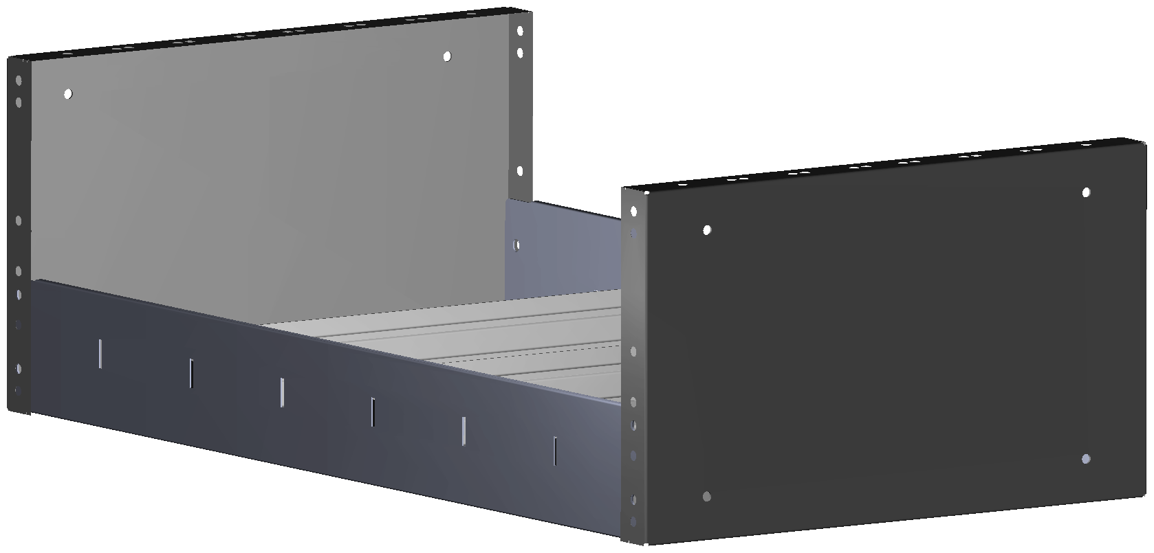 REGAL 760X241X410 MIT 3 TRENNWXNDEN + ANTIRUTSCHMATTE