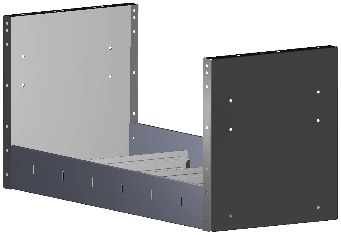 REGAL 760X362X320 MIT 3 TRENNWXNDEN + ANTIRUTSCHMATTE