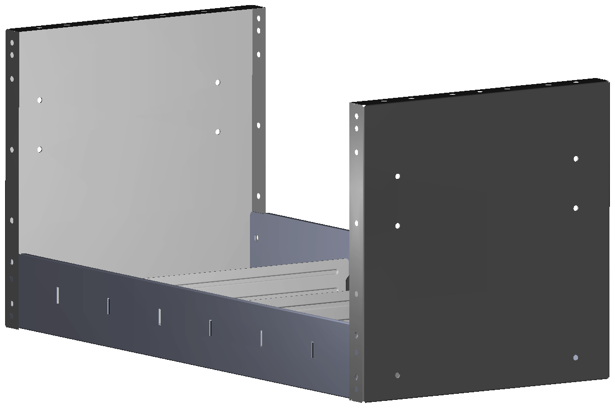 REGAL 760X362X360 MIT 3 TRENNWXNDEN + ANTIRUTSCHMATTE