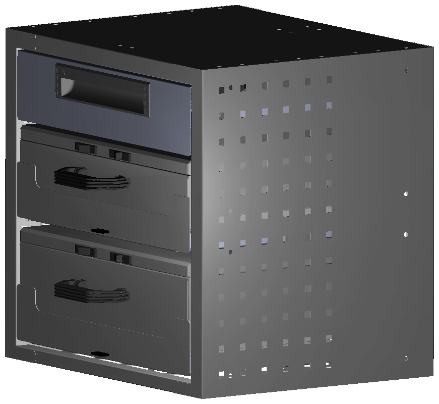 SCHUBKASTEN 507X483X410 MIT 2 TABLAREN INKL. 1 KOFFER 10048 + 1 KOFFER 13000 + 1 SCHUBL.H100