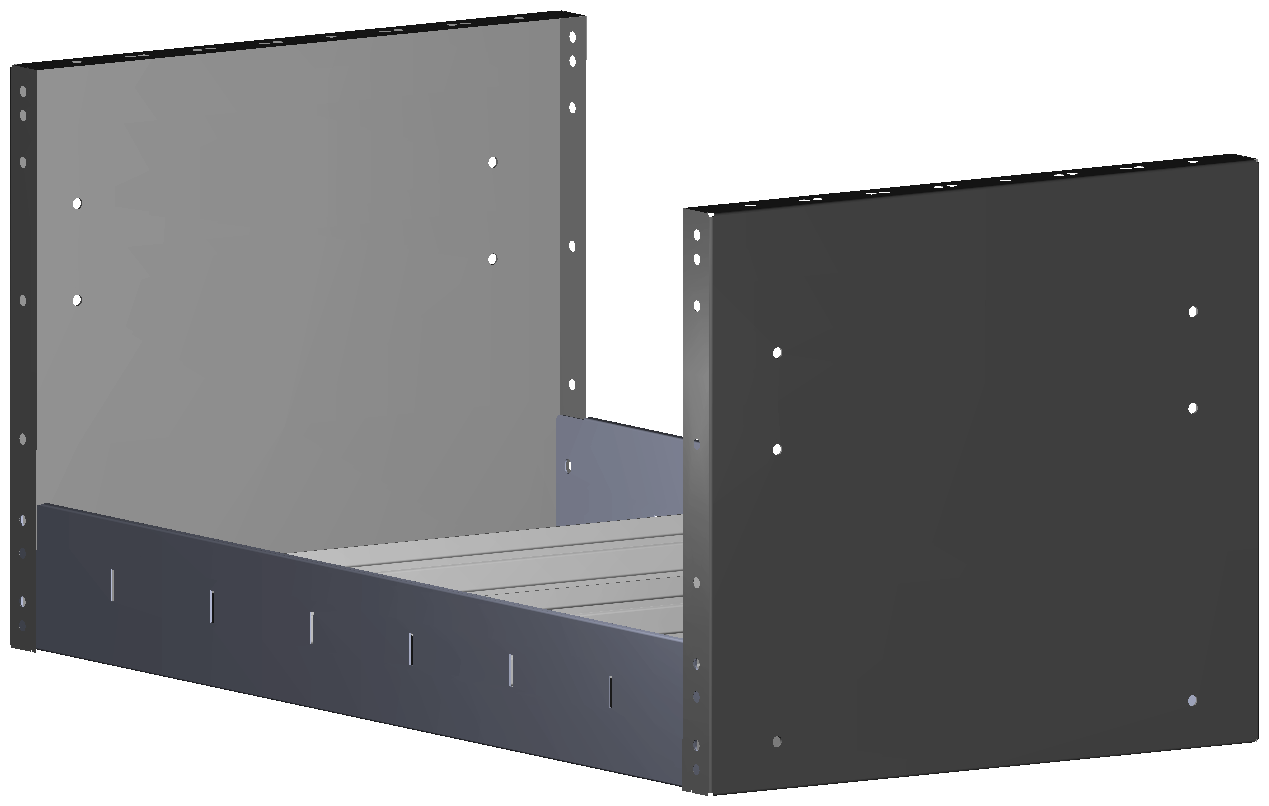 REGAL 760X362X410 MIT 3 TRENNWXNDEN + ANTIRUTSCHMATTE