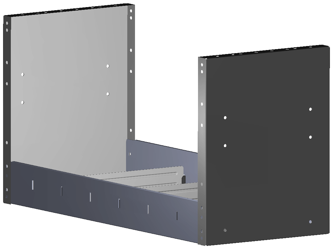 REGAL 760X402X320 MIT 3 TRENNWXNDEN + ANTIRUTSCHMATTE