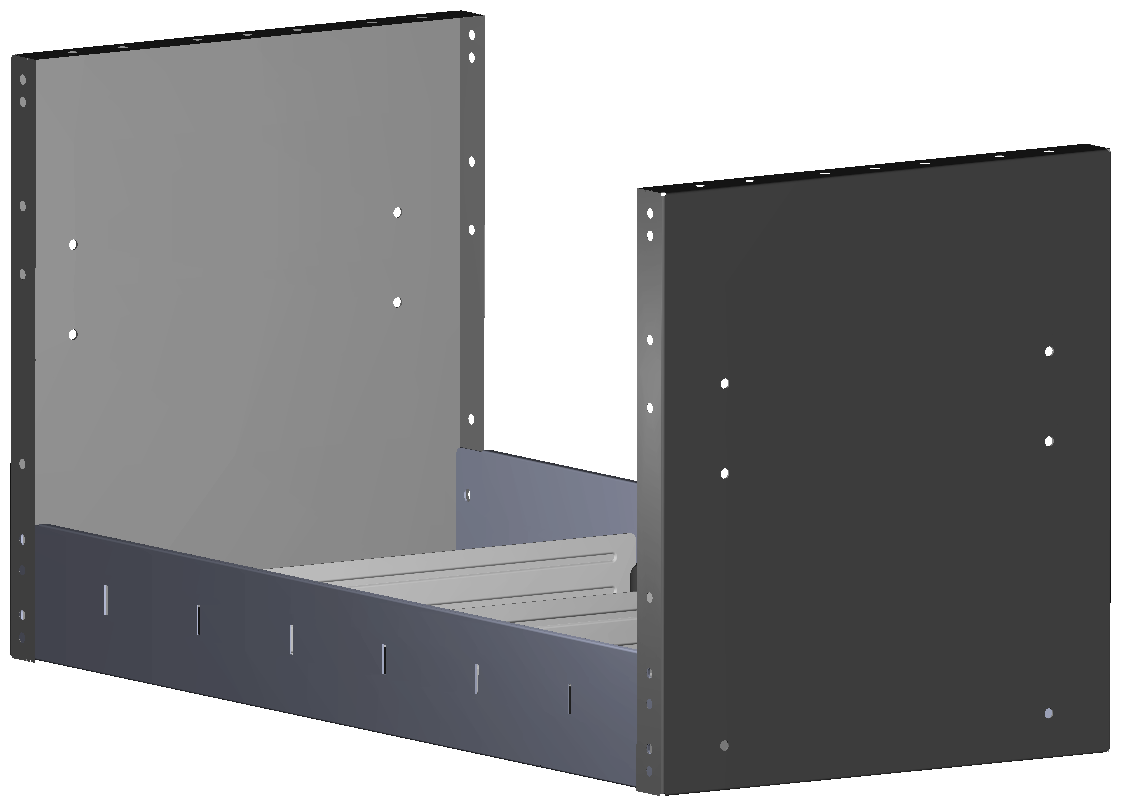 REGAL 760X402X360 MIT 3 TRENNWXNDEN + ANTIRUTSCHMATTE