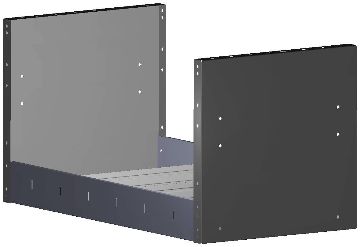 REGAL 760X402X410 MIT 3 TRENNWXNDEN + ANTIRUTSCHMATTE