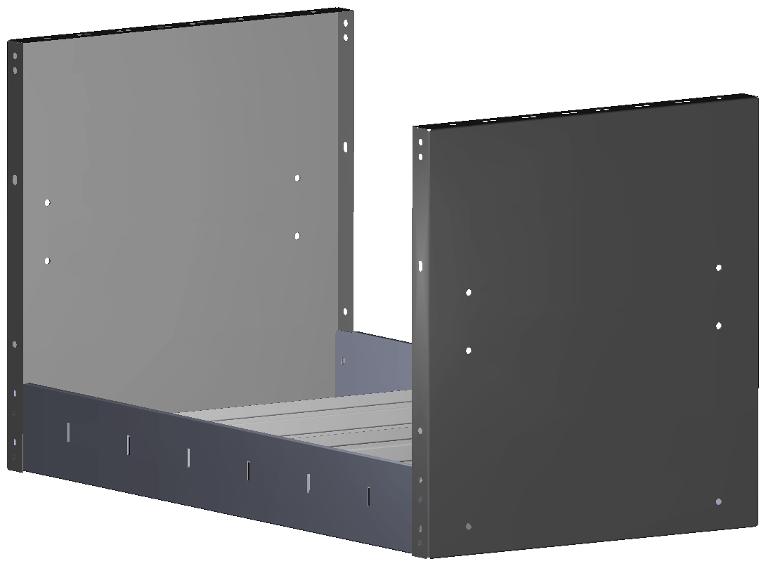 REGAL 760X444X410 MIT 3 TRENNWXNDEN + ANTIRUTSCHMATTE