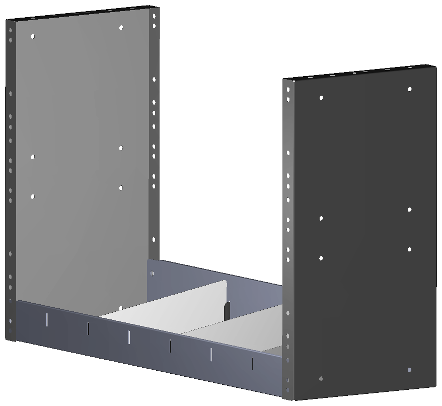 REGAL 760X483X260 MIT 3 TRENNWXNDEN + ANTIRUTSCHMATTE