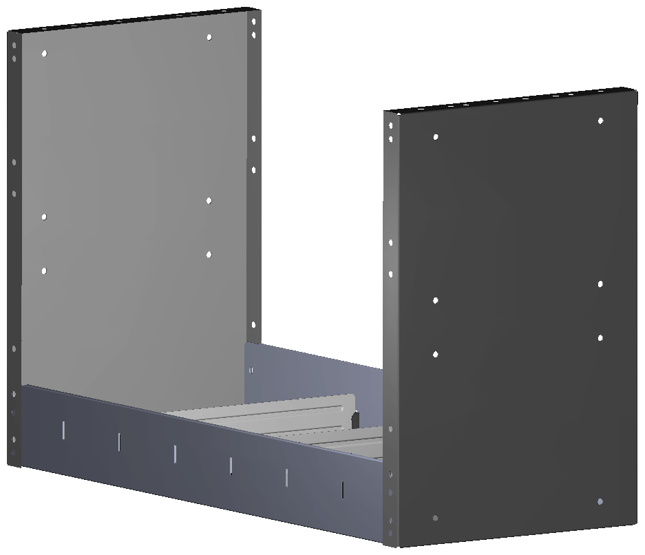 REGAL 760X483X320 MIT 3 TRENNWXNDEN + ANTIRUTSCHMATTE