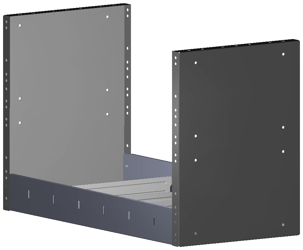 REGAL 760X483X360 MIT 3 TRENNWXNDEN + ANTIRUTSCHMATTE