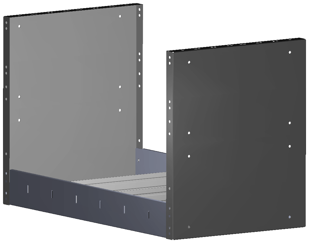 REGAL 760X483X410 MIT 3 TRENNWXNDEN + ANTIRUTSCHMATTE