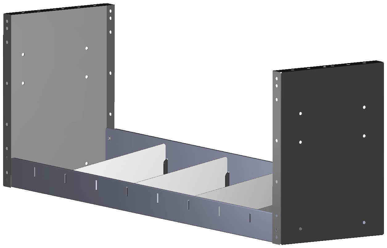 REGAL 1.014X362X260 MIT 4 TRENNWXNDEN + ANTIRUTSCHMATTE