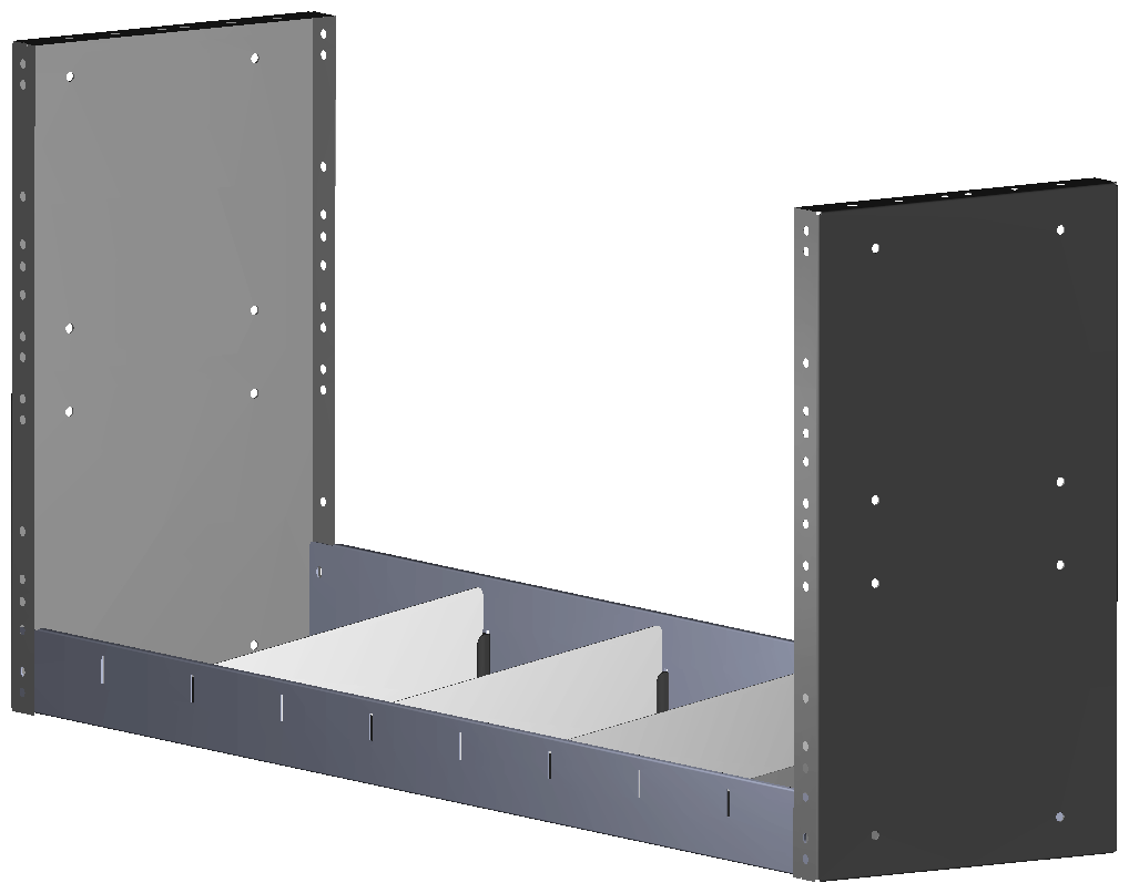 REGAL 1.014X483X260 MIT 4 TRENNWXNDEN + ANTIRUTSCHMATTE