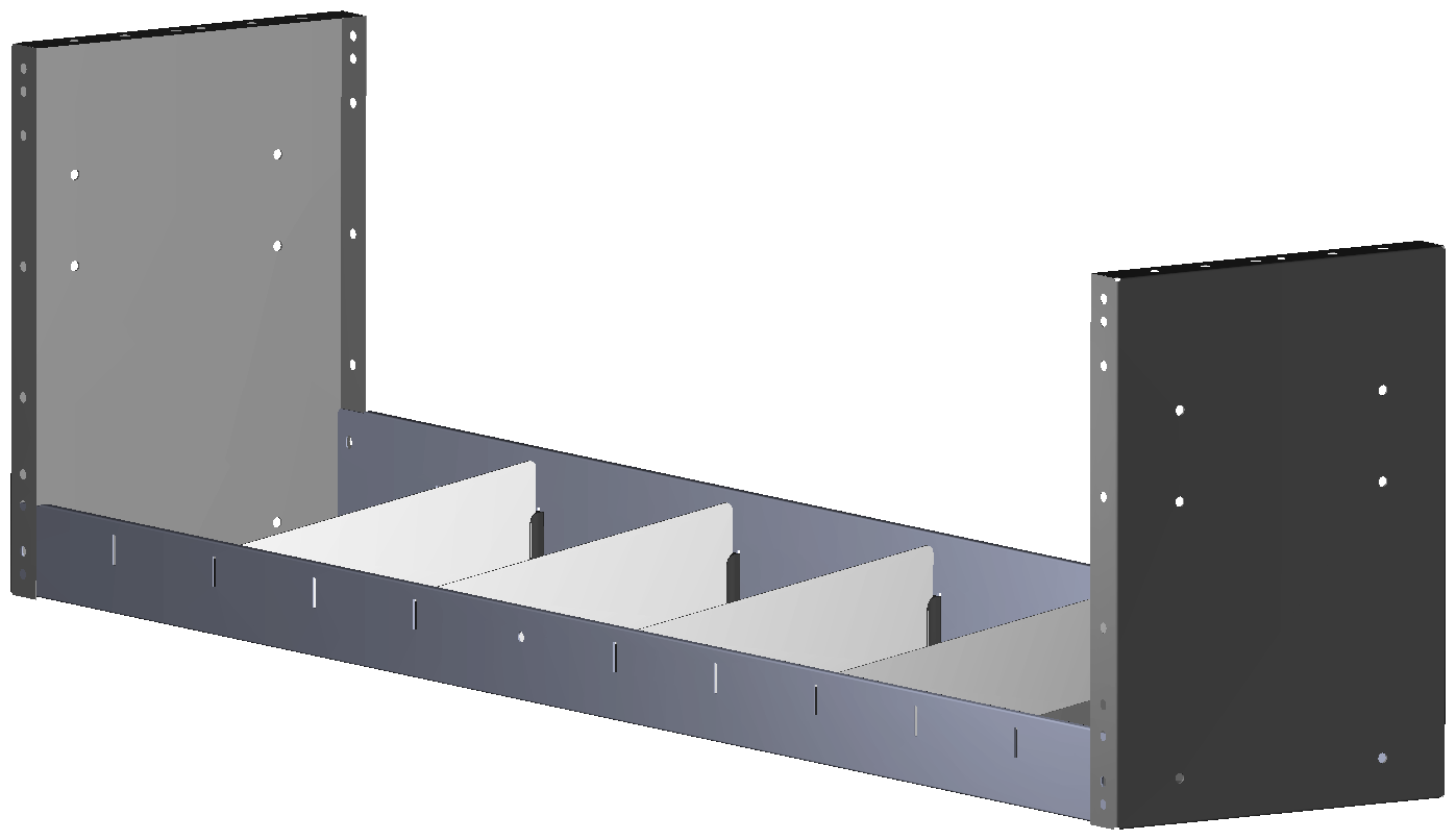 REGAL 1.268X362X260 MIT 5 TRENNWXNDEN + ANTIRUTSCHMATTE