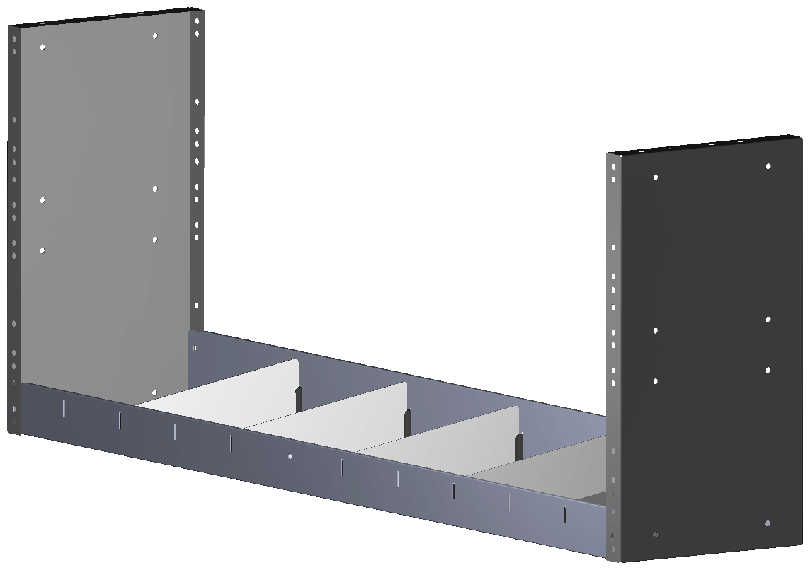 REGAL 1.268X483X260 MIT 5 TRENNWXNDEN + ANTIRUTSCHMATTE