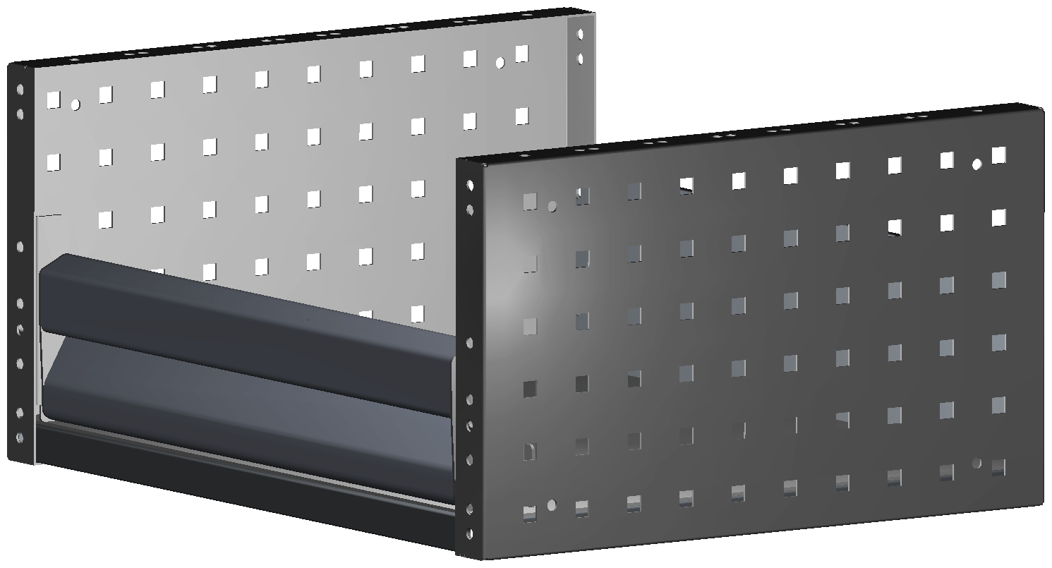 ALU REGAL 507X241X410 MIT KLAPPTXR H101 UND GUMMIMATTE