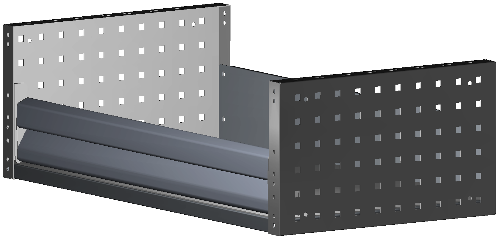 ALU REGAL 760X241X410 MIT KLAPPTXR H101 UND GUMMIMATTE