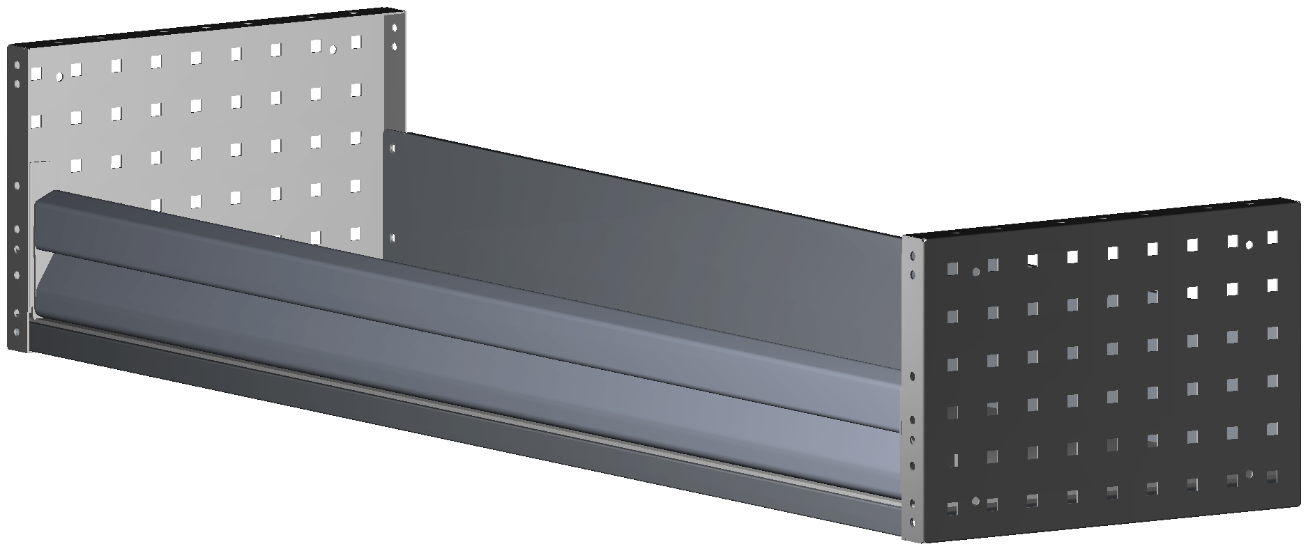 ALU REGAL 1268X241X360 MIT KLAPPTXR H101 UND GUMMIMATTE