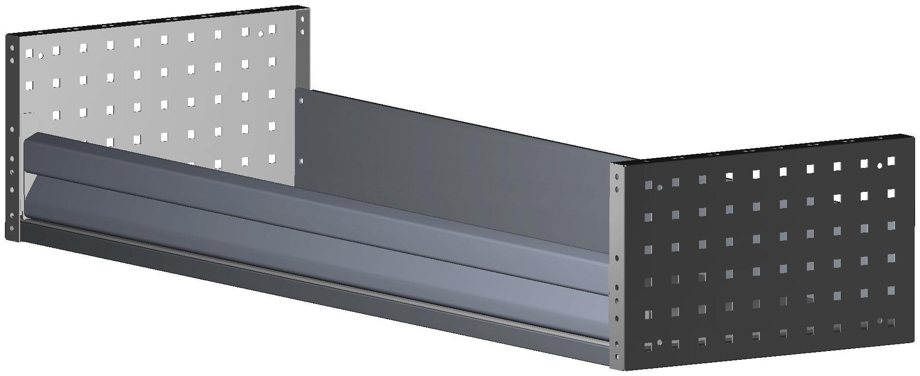 ALU REGAL 1268X241X410 MIT KLAPPTXR H101 UND GUMMIMATTE