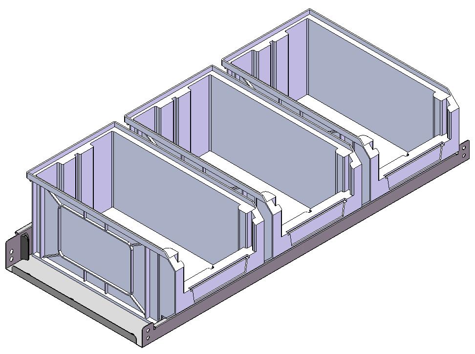 ABSCHLUSSREGAL MIT 3 BEHXLTERN ART.K4 GRAU 760X170X320