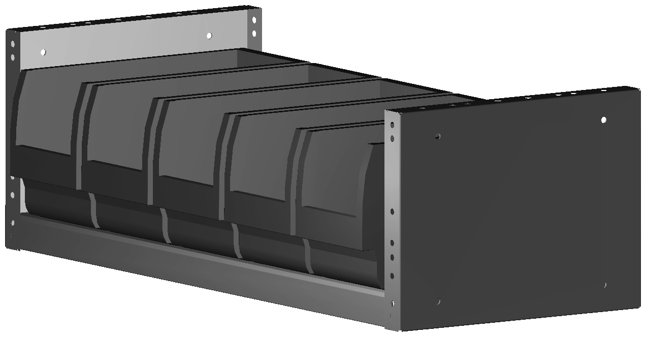 REGAL MIT 5 BEHXLTERN ART.J4 GRAU 760X241X320 UND VISIEREN