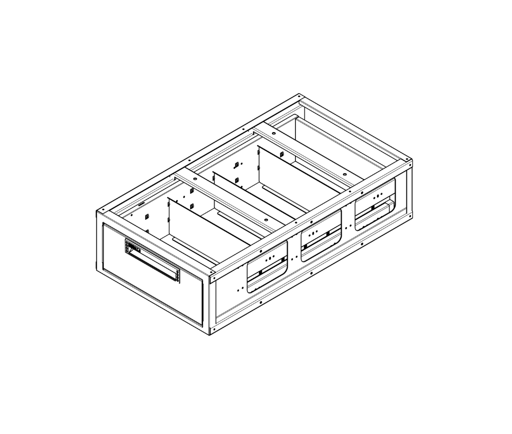 UNTERBODENSCHUBKASTEN L=500 H=410 T 900 MIT 1 SCHUBLADE H=350
