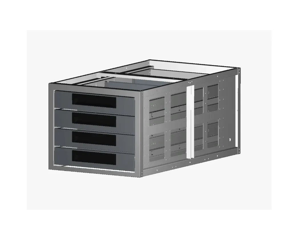 UNTERBODENSCHUBKASTEN L=500 H=410 T 900 MIT 4 SCHUBLADE H=80