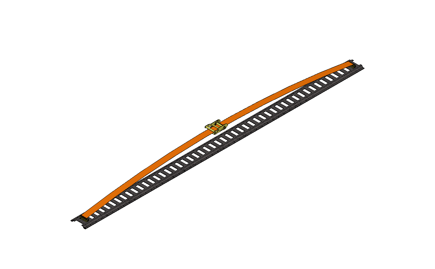 LAST-AUFHALTESCHIENE AUS STAHL L 2500mm MIT GURT L 3000mm