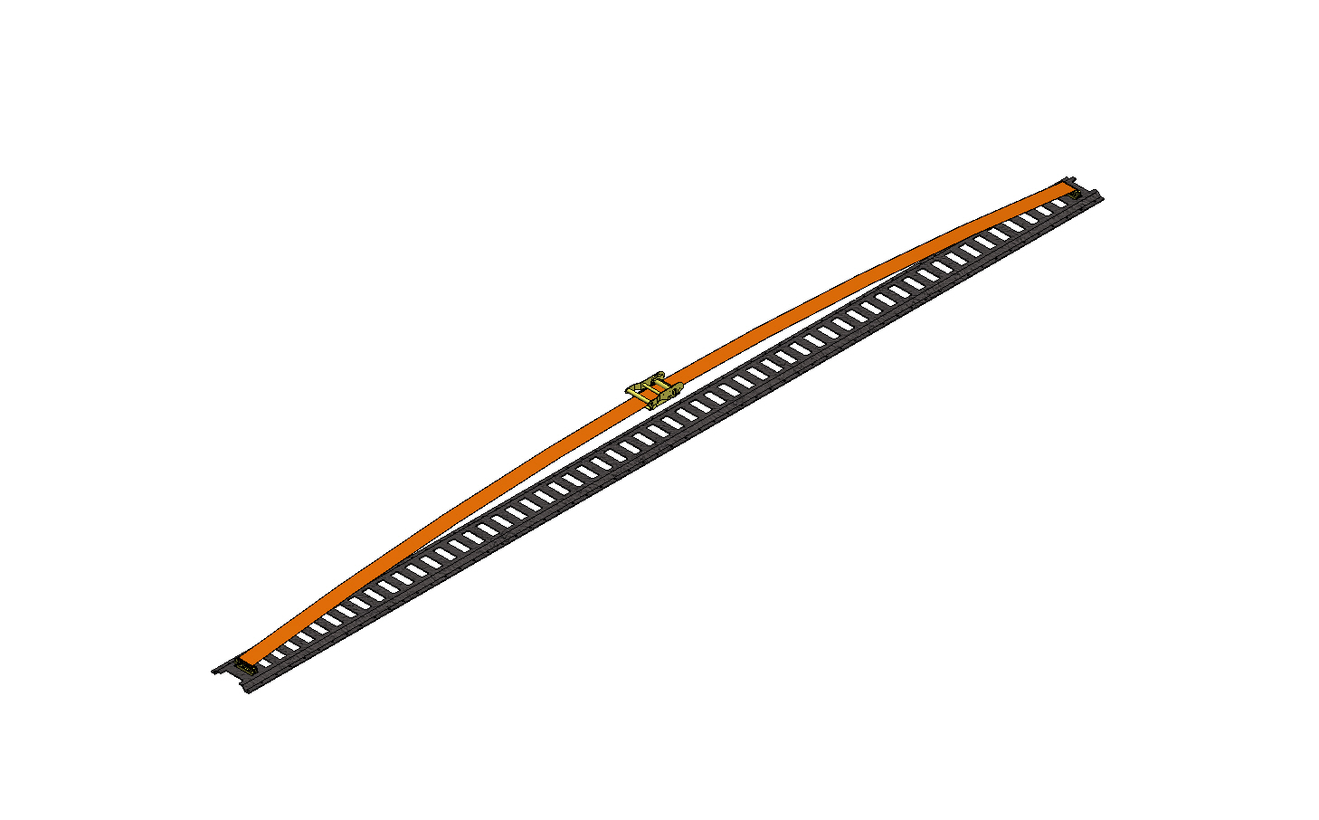 LAST-AUFHALTESCHIENE AUS STAHL L 3000mm MIT GURT L 3000mm