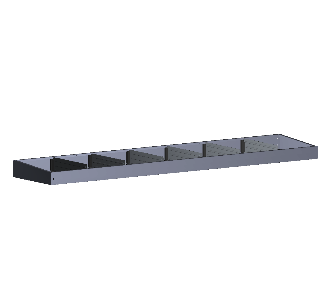 ABSCHLUSSREGAL 1.521X80X320 MIT 6 TRENNWÄNDEN + ANTIRUTSCHMATTE