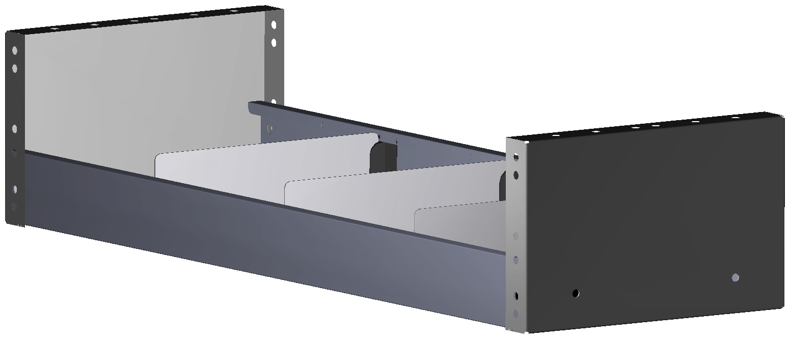 REGAL 760X161X260 MIT 3 TRENNWÄNDEN + ANTIRUTSCHMATTE