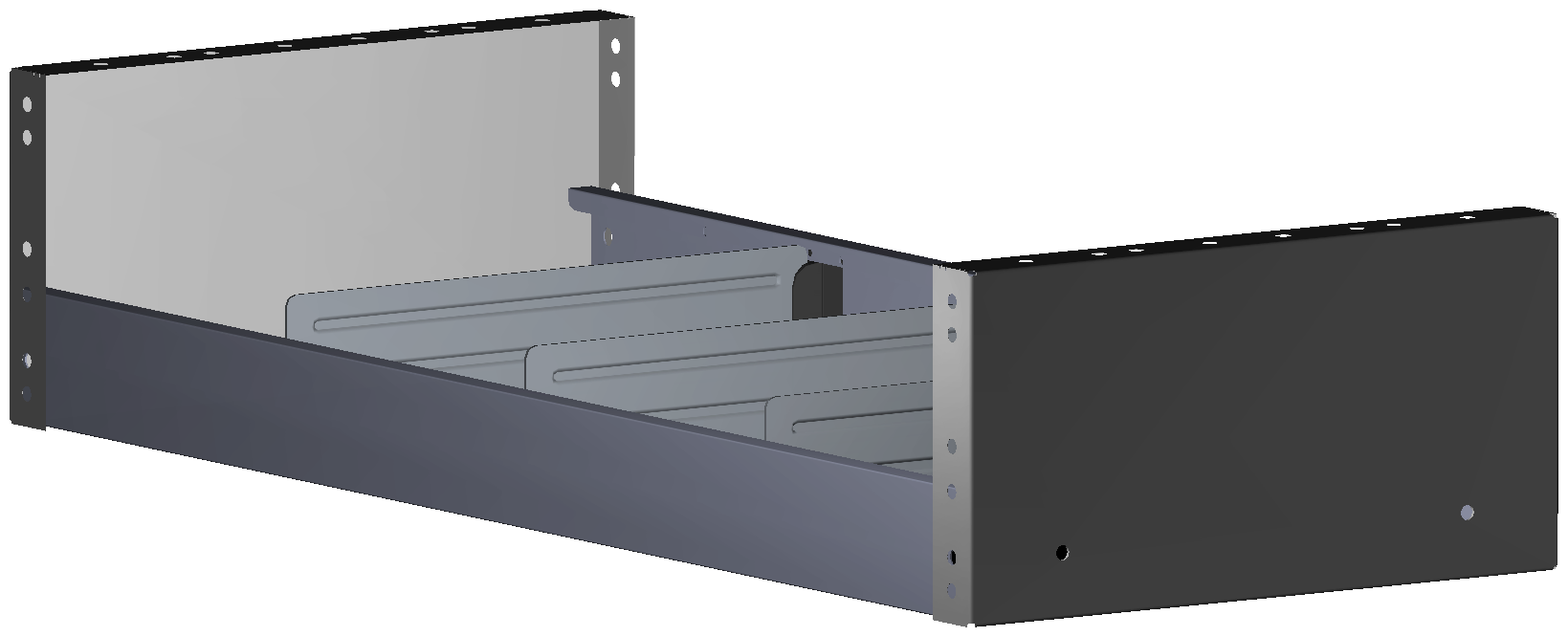 REGAL 760X161X320 MIT 3 TRENNWÄNDEN + ANTIRUTSCHMATTE