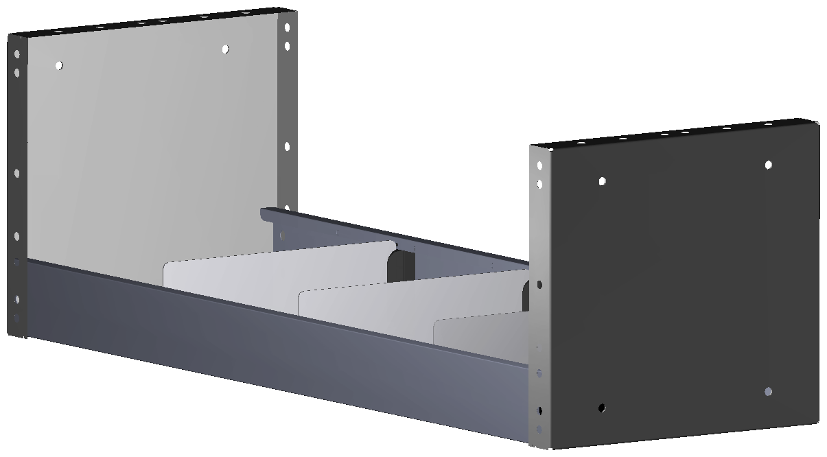 REGAL 760X241X260 MIT 3 TRENNWÄNDEN + ANTIRUTSCHMATTE