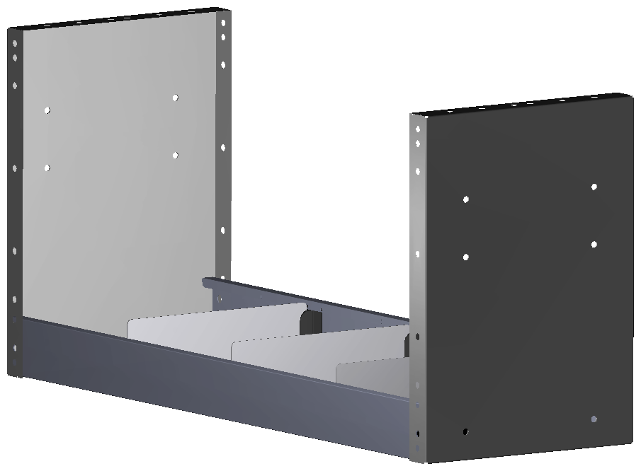 REGAL 760X362X260 MIT 3 TRENNWÄNDEN + ANTIRUTSCHMATTE