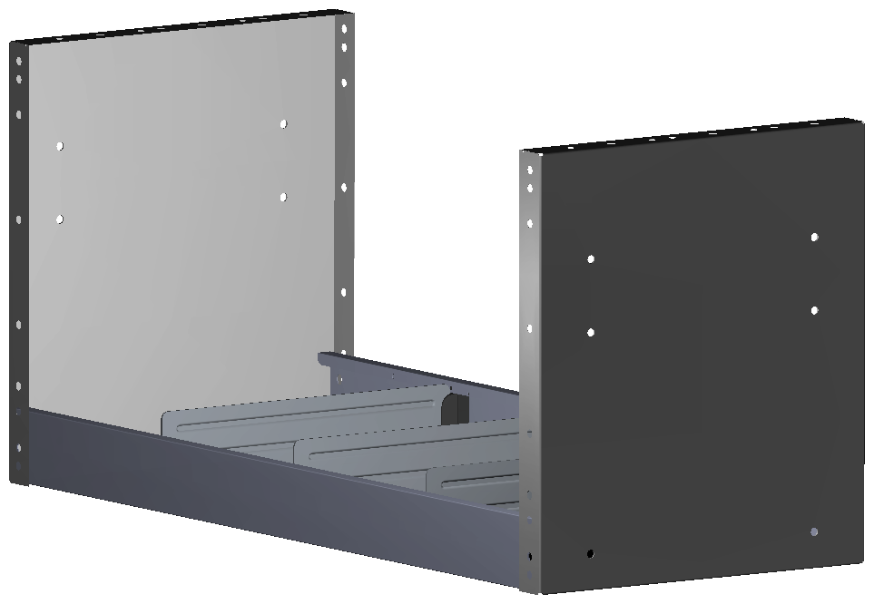 REGAL 760X362X320 MIT 3 TRENNWÄNDEN + ANTIRUTSCHMATTE