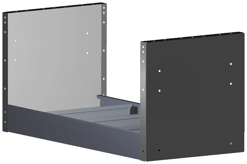 REGAL 760X362X360 MIT 3 TRENNWÄNDEN + ANTIRUTSCHMATTE